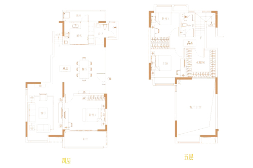 海伦国际A4户型-4室2厅2卫1厨建筑面积155.00平米
