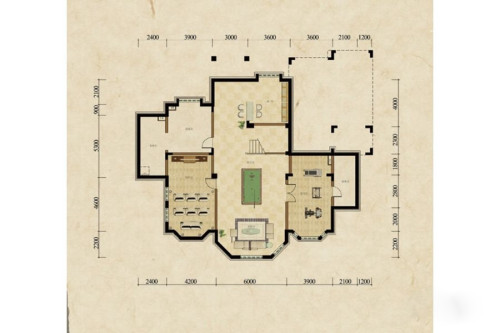 方迪山庄C1户型地下室-6室4厅2卫1厨建筑面积675.00平米