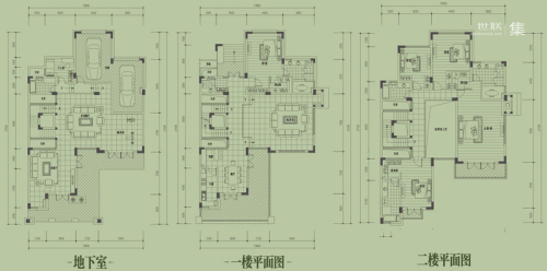 华侨城天屿二期81号楼双拼B1户型1-3层-5室2厅5卫1厨建筑面积370.00平米