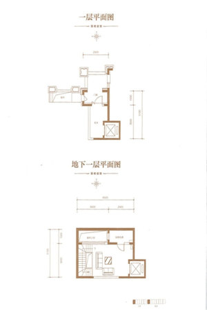 首开·琅樾一层、地下一层平面图-3室2厅3卫1厨建筑面积280.00平米