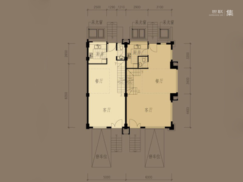 御沁园AN、AＮ1一层平面图-AN、AＮ1一层平面图-4室2厅2卫1厨建筑面积169.00平米