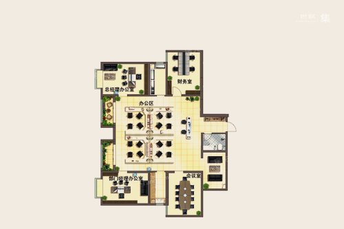 泽星大厦209平户型-4室1厅1卫0厨建筑面积209.00平米