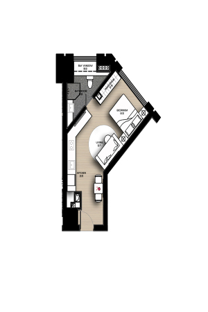 华元欢乐城小宝47方户型-1室1厅1卫1厨建筑面积47.00平米