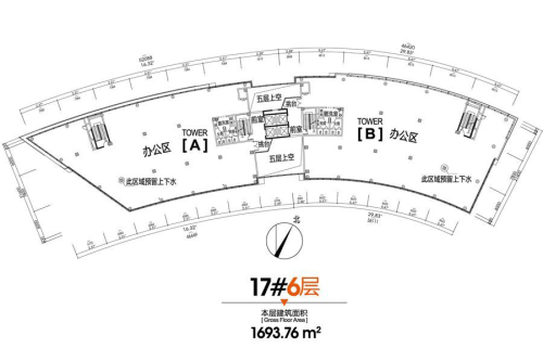 科瀛智创谷17#六层户型分布图-1室0厅0卫0厨建筑面积1693.76平米