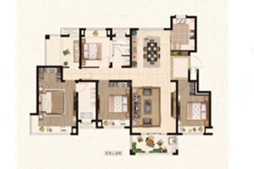 远洋山水D1户型-D1户型-5室2厅2卫1厨建筑面积143.00平米