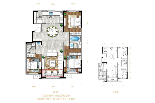 保利香槟国际三期G2户型-3室2厅2卫1厨建筑面积132.00平米