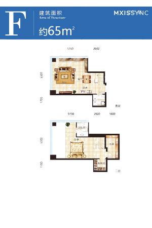 众美定制广场F户型-0室0厅0卫0厨建筑面积65.00平米