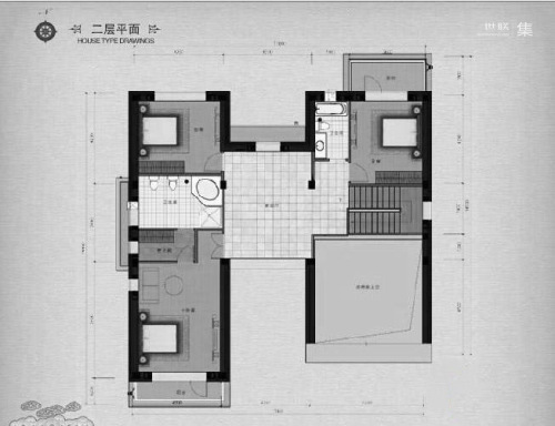 泰禾·中国院子AN1户型二层平面图-5室3厅5卫1厨建筑面积397.79平米