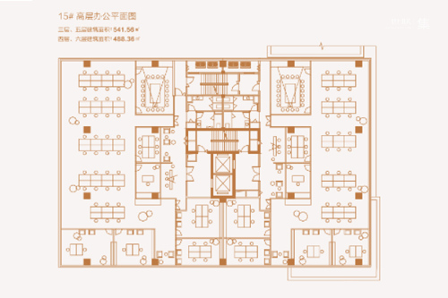 华泰中心户型-15#平面图-1室0厅0卫0厨建筑面积541.56平米