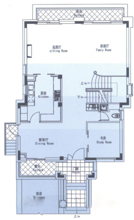 御涛园B户型一层-5室3厅5卫1厨建筑面积332.00平米