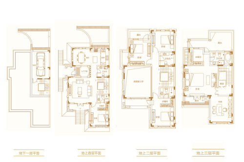 万达城别墅B户型-6室2厅3卫1厨建筑面积328.94平米