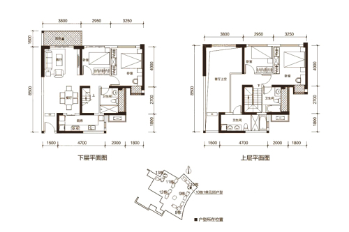 御龙山10-1单元154平户型-4室2厅3卫1厨建筑面积154.00平米