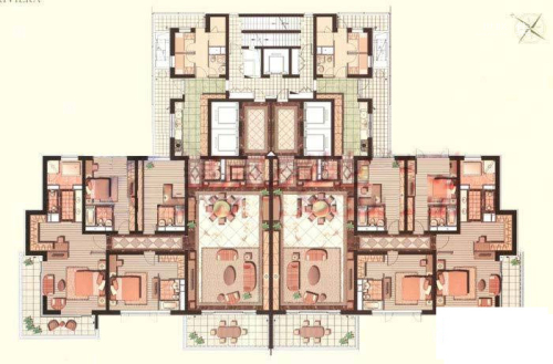 汤臣一品C户型-4室2厅4卫1厨建筑面积434.00平米