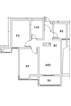 滨水花城4号楼86平米-2室2厅1卫1厨建筑面积85.38平米