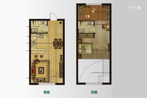 赞城标准层B户型-2室2厅2卫10厨建筑面积48.00平米