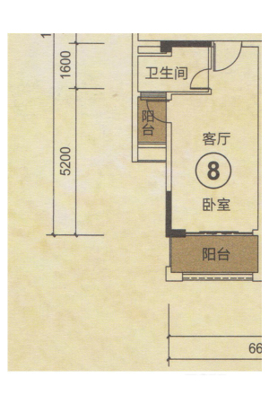 华策·凤凰美域1室1厅1卫0厨建筑面积34.00平米