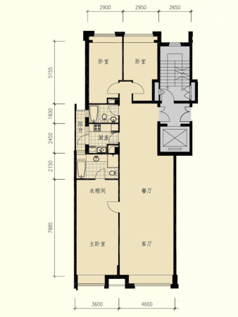 御翠湾C户型-3室2厅2卫1厨建筑面积158.00平米
