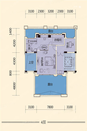 半山道1号·礼宾府4层-6室4厅7卫1厨建筑面积514.00平米