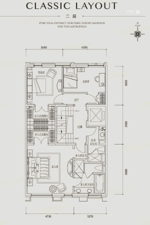 鸿坤·林语墅C1-地上二层-5室3厅6卫1厨建筑面积430.00平米