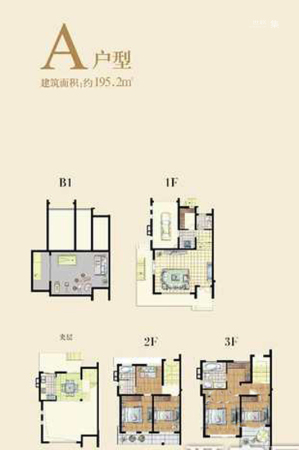 花源湾A户型-4室4厅3卫1厨建筑面积195.00平米