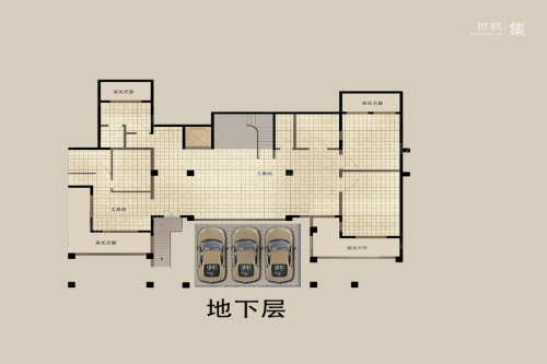 绿地海珀佘山双拼地下层-5室3厅3卫1厨建筑面积360.00平米
