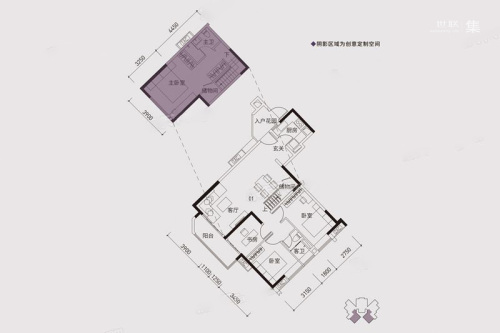 保利紫云A2栋奇数层01、02户型-3室2厅1卫1厨建筑面积114.30平米