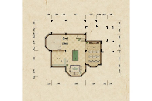 方迪山庄B2独栋别墅地下室平面图-8室5厅4卫1厨建筑面积565.70平米