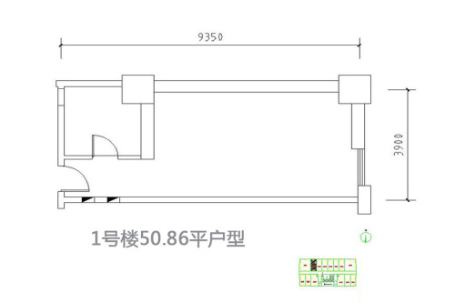天丰·东环广场1号楼50.86户型-0室0厅0卫0厨建筑面积50.86平米
