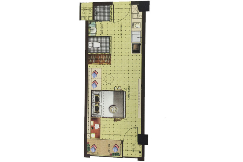 苏宁紫金嘉悦一期A、B、C组团35㎡户型-1室1厅1卫1厨建筑面积35.00平米
