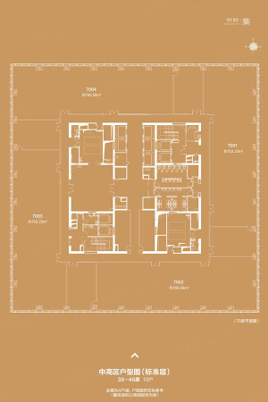 国瑞·西安金融中心高高区户型图-4室0厅0卫0厨建筑面积2970.00平米