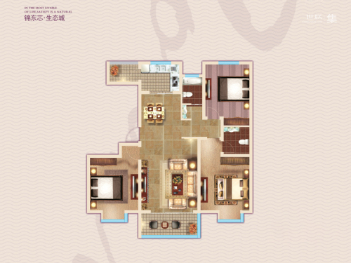 卓亚·香格里N户型-3室2厅2卫1厨建筑面积126.89平米