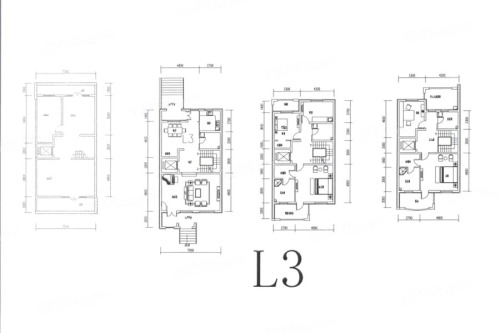 长海御墅L3联排户型-4室2厅3卫1厨建筑面积386.00平米