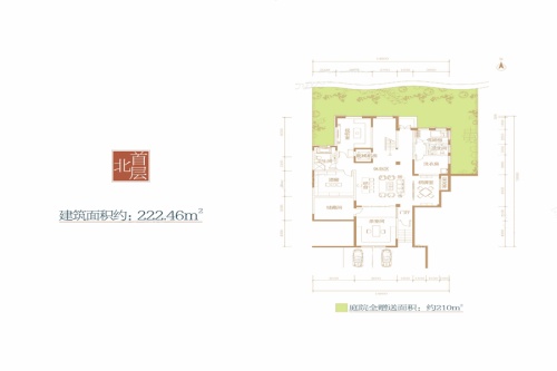 华海湖滨会馆B户型北首层-8室3厅6卫1厨建筑面积554.00平米