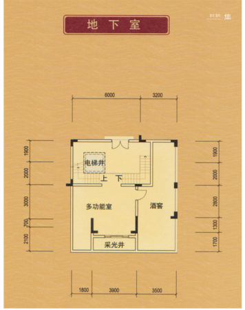 山水豪廷E户型平面图地下室-E户型平面图地下室-2室0厅0卫0厨建筑面积90.00平米