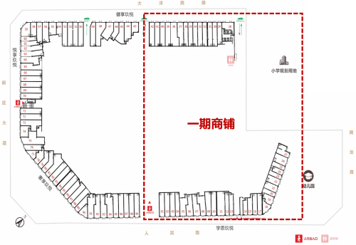 龙光玖悦台商铺平面图（30-100㎡）