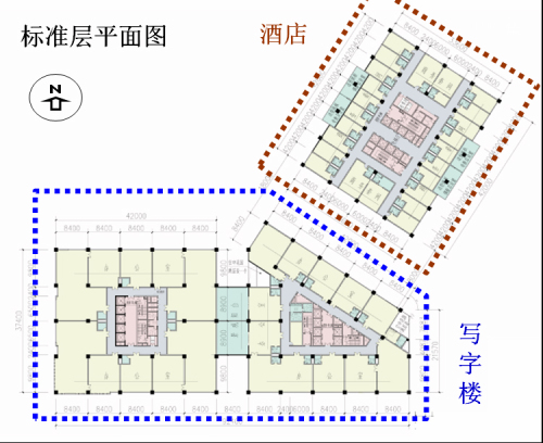 中顺太和广场标准层平面图