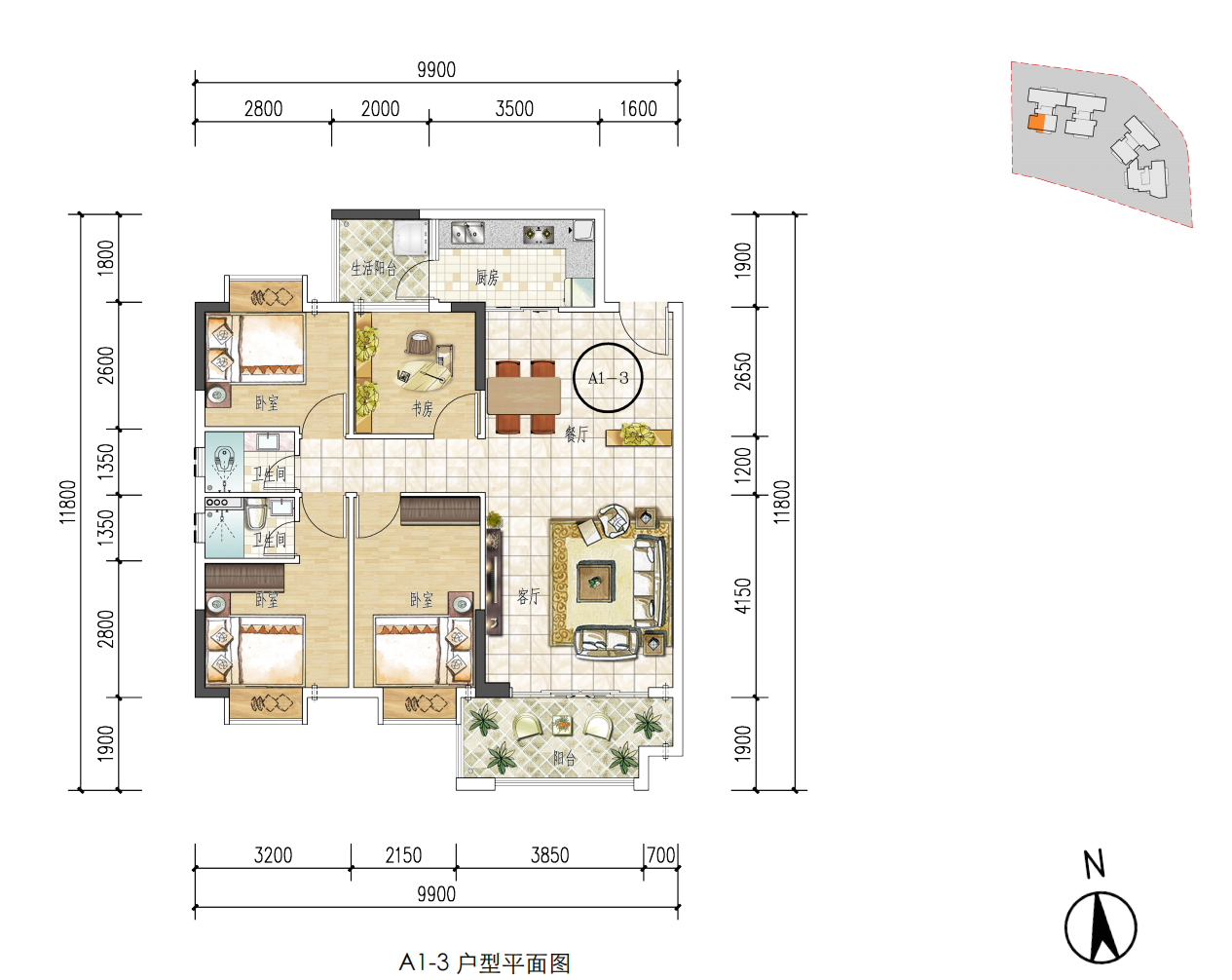 空港一号商住大厦_效果图_主图_1