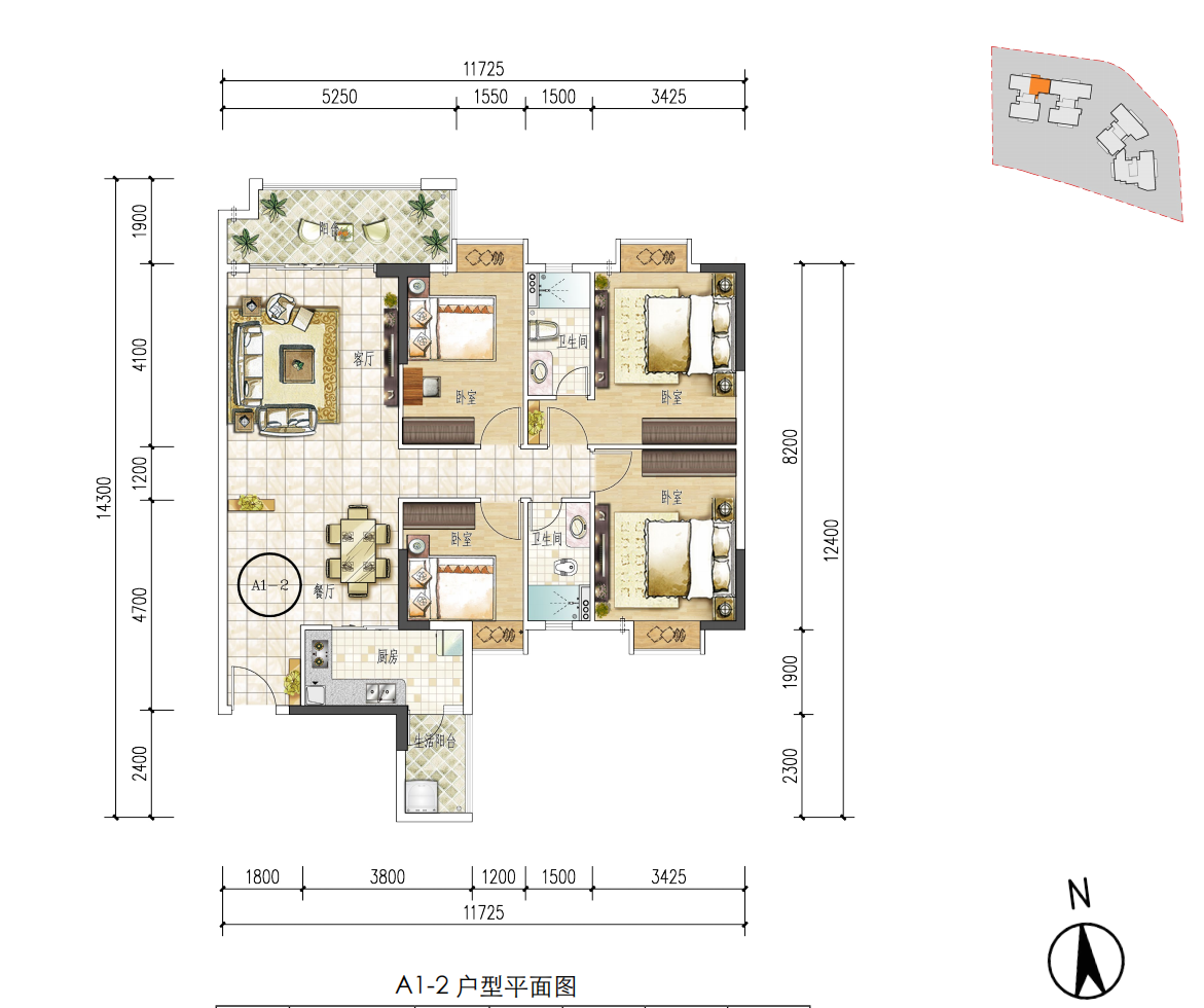 空港一号商住大厦_效果图_主图_1