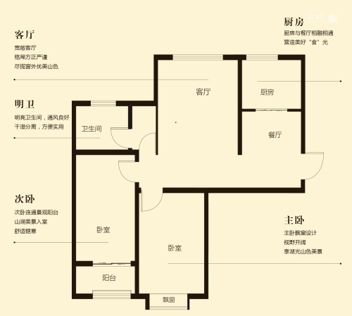 三庆城市主人2室2厅1卫-91m²